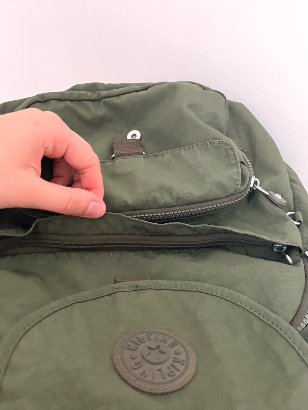 Kipling Olive Green Queenie Small Backpack Whimsical Y2k School Casual Boho 90s - Picture 6 of 16